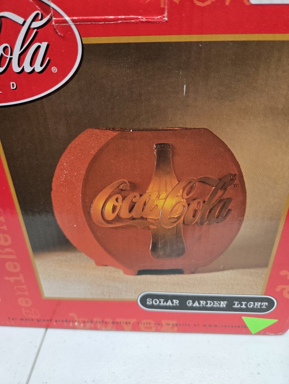 Coca-Cola Solar Garden Light Collectible Sign Original Red New In Original Box.